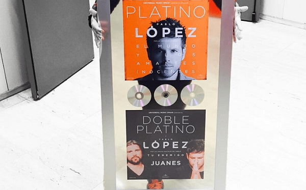 Pablo López recibe el Doble Disco de Platino